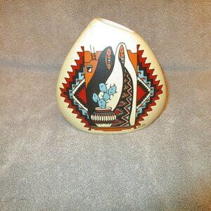 VTG Tu-Oti VISIONS Earthtones VASE Pottery SOUTHWESTERN Pueblo WOMEN Clay Art